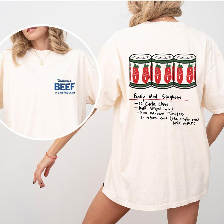 Bear Spaghetti Both Sided T Shirt, The Original Beef Of Chicagoland Shirt, Family Meal Spaghetti, Ritchie & Sydney...