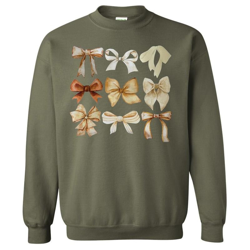 Beige Bow Collage Sweatshirt T-Shirts, Hoodie | ZylaModa.com