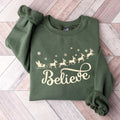 Believe Christmas Family Shirt, Unisex Cotton Crewneck Sweatshirt, True to Size - Fabric Fit Womenswear Hoodie | ZylaModa.com