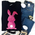 Berry Bunny Sequin Patch Sweatshirt -- BLACK T-Shirts, Hoodie | ZylaModa.com