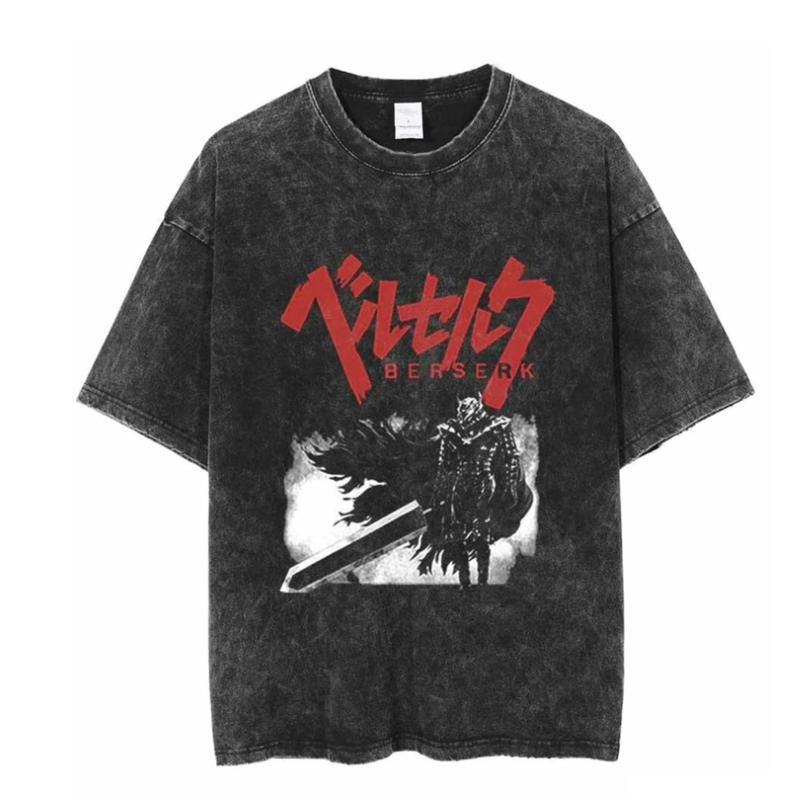 Berserk Guts Manga Harajuku Oversized Streetwear Anime Graphic Tee Shirt Menswear Top Underwear Crewneck Hoodie, Sweatshirt