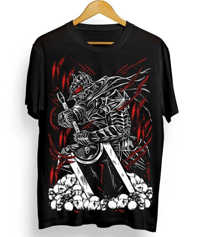 Berserk T-shirt Manga Strip Guts Berserker Armour Anime Black shirt Hoodie, Sweatshirt | ZylaModa.com
