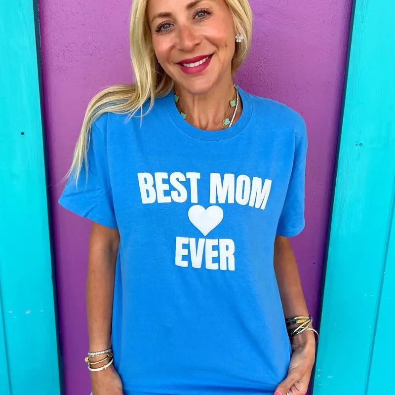 Best Mom Ever Sky Blue Tee Hoodie, Sweatshirt | ZylaModa.com