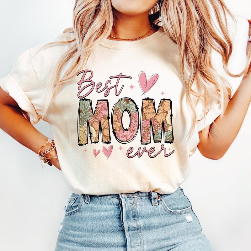 Best Mom Ever Unisex Shirt, Floral Mama Unisex Shirt, Mom With Floral Unisex Shirt, Mother's Day Unisex Shirt, Mom Unisex...