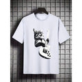 Big & Tall Plus Size Graphic T-Shirts - Short Sleeve Tees for Outdoor Sports Enthusiasts with Cat & Guitar Print