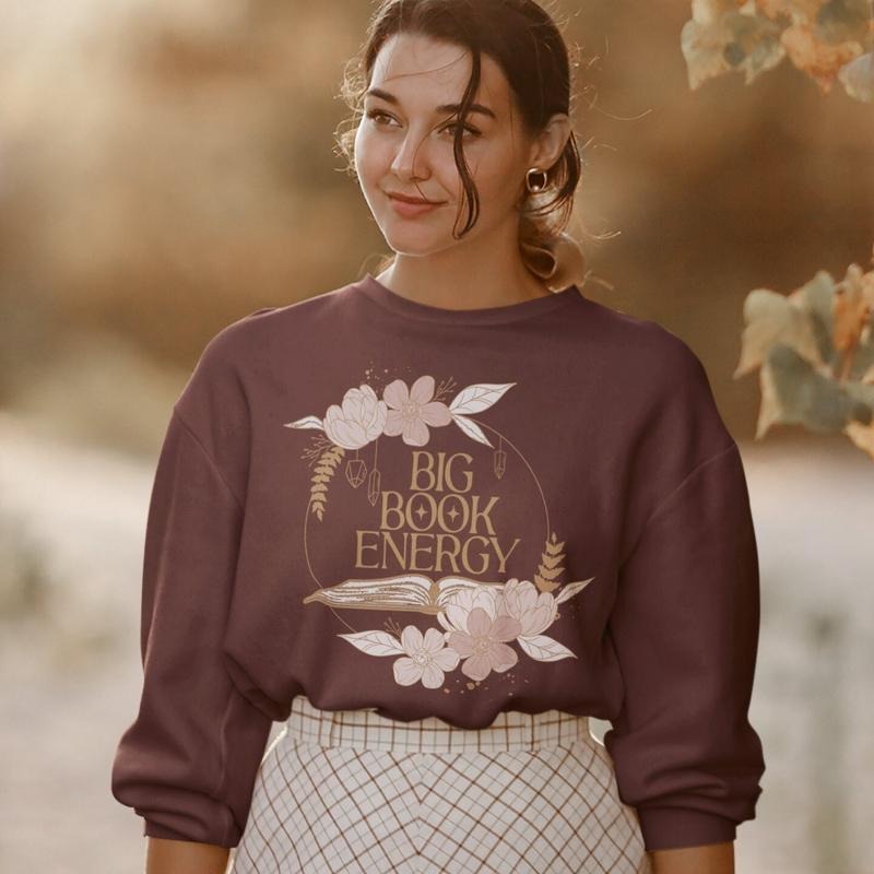 Big Book Energy Literary Sweatshirt, Bookish Gift, Booktok Hoodie, Romantasy Shirt, Booktube, Gift For Book Lover...
