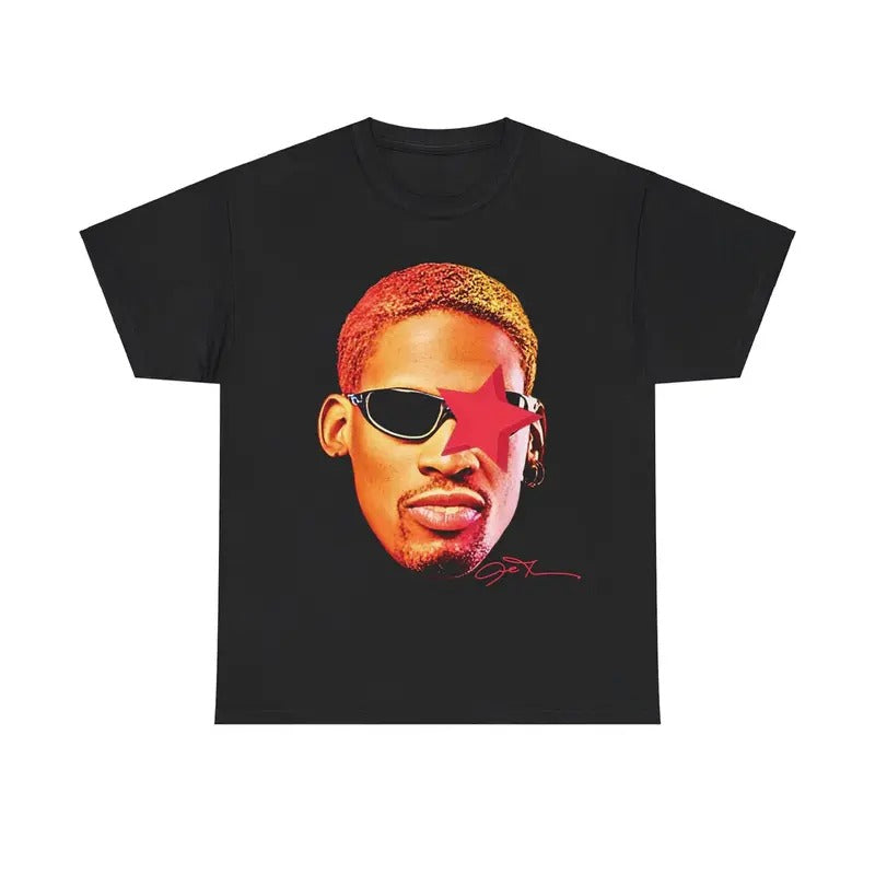 Big FACE Dennis Rodman TEE Print Short Sleeve T-Shirt Hoodie, Sweatshirt | ZylaModa.com