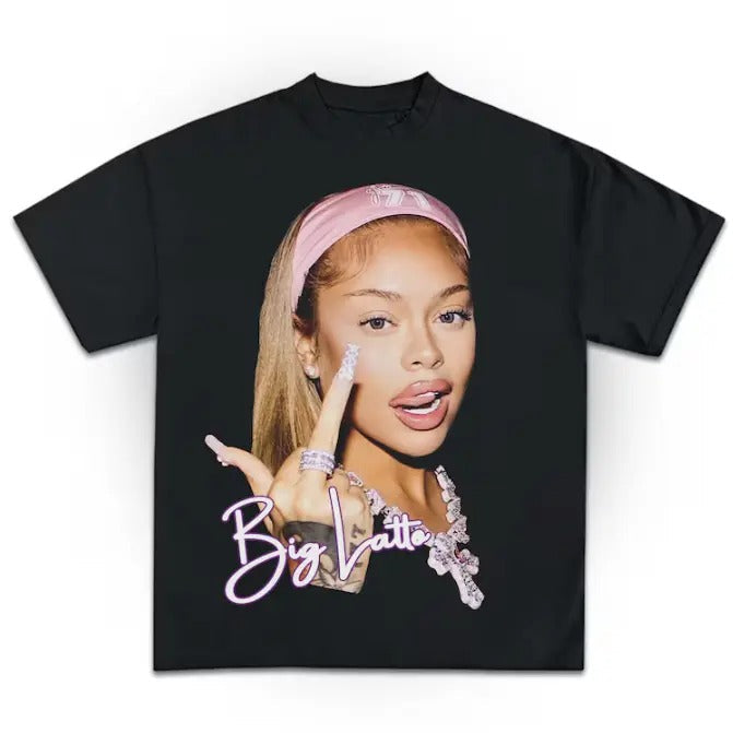Big Lattooo Pink Graphic T-Shirt, Rap Shirt Cotton Fabric Hoodie, Sweatshirt | ZylaModa.com