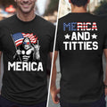 Bigf.t Merica Shirt, Merica and Titties Shirt, Funny 4th of July Shirt, Humor Patriotic Shirt, America Shirt,...