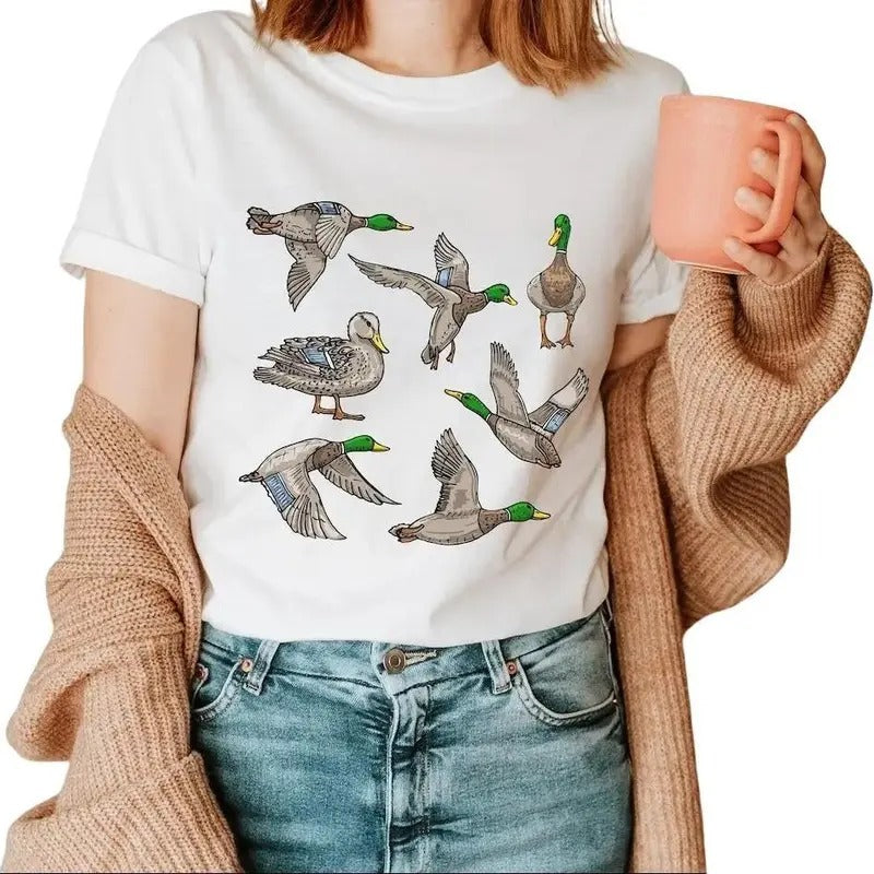 Birdwatching Mallard Ducks T-Shirts for Dad Mom Dabbling Ducks Gift Sweatshirt Hoodie Cotton | ZylaModa.com