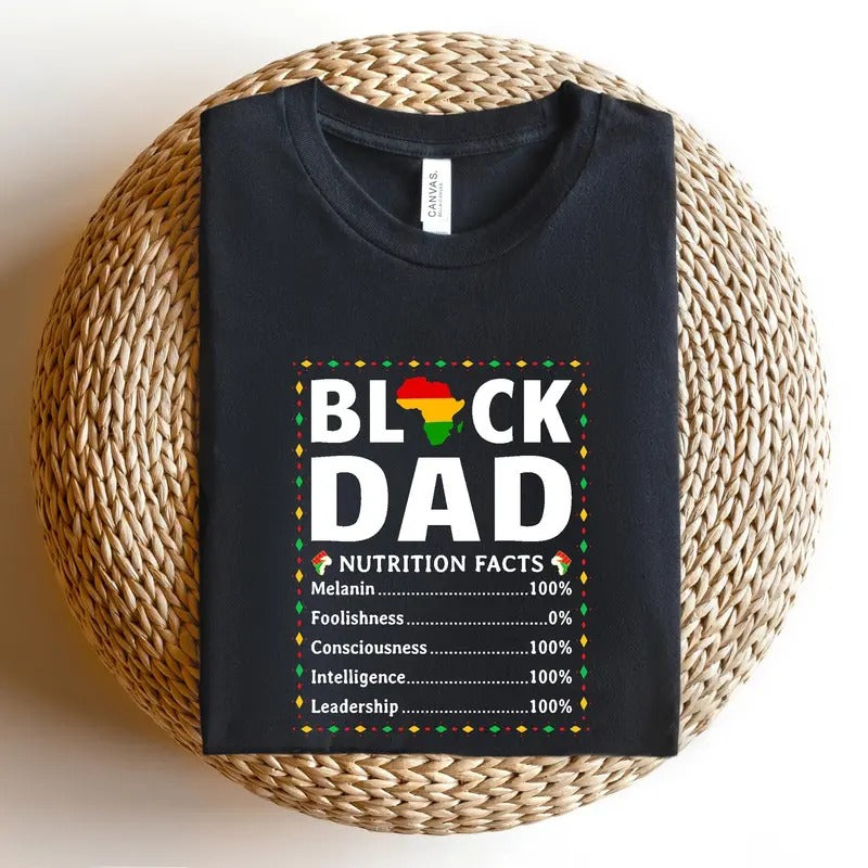 Black Father Nutritional Facts Shirt Black Father Shirt Black Dad Shirt Best Dad Shirt Father's Day Gift Father's Day...