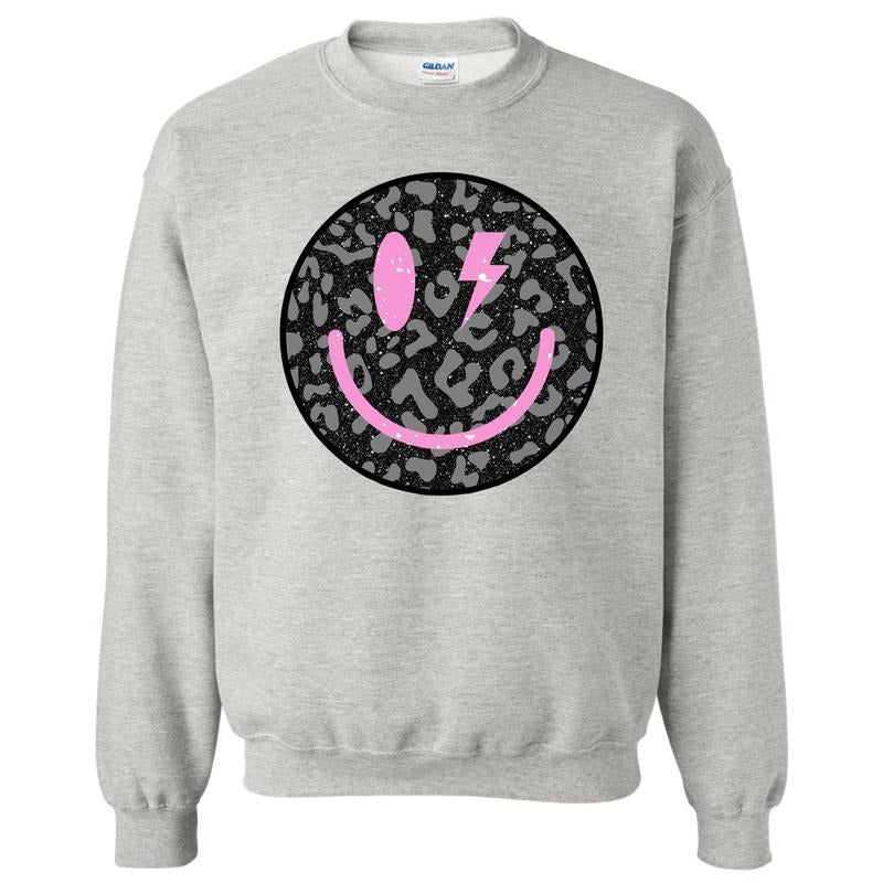 Black Leopard Happy Face Sweatshirt 'NLB' T-Shirts, Hoodie | ZylaModa.com