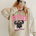 Black Pug Mom Club Sweatshirt ~ Sweatshirt Unisex Apparel Relaxed Fit Printed in the USA Clothing Womenswear Casual and...