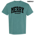 Black Varsity Merry Christmas Comfort Colors T-Shirt 'NLB' Hoodie, Sweatshirt | ZylaModa.com