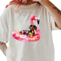 Black and Tan Dachshund Flamingo Float Dog Shirt ~ Unisex Apparel Relaxed Fit Printed In The USA Clothing Womenswear...