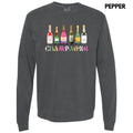 Blame The Champagne Long Sleeve Comfort Colors T-Shirt 'NLB' Hoodie, Sweatshirt | ZylaModa.com