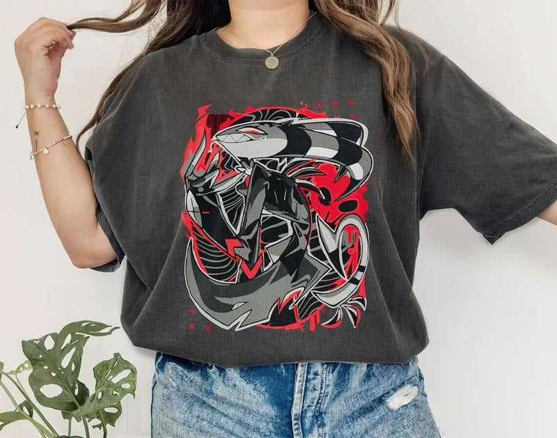 Blitzo Shirt, Blitzo Helluva Boss Sweatshirt, Blitz Demon Shirt, Hazbin Hotel Shirt, Helluva Boss Characters Womenswear...