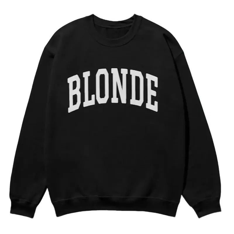 Blonde Sweatshirt Collegiate Crewneck Sweater Unisex Long Sleeve T-Shirts, Hoodie | ZylaModa.com
