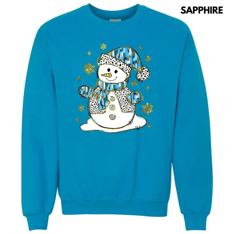 Blue & Gold Spotted Snowman Sweatshirt 'NLB' T-Shirts, Hoodie | ZylaModa.com