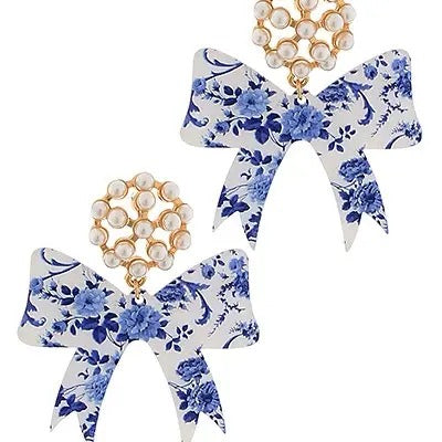 Blue Bow Chinoiserie Earrings T-Shirts, Hoodie, Sweatshirt | ZylaModa.com