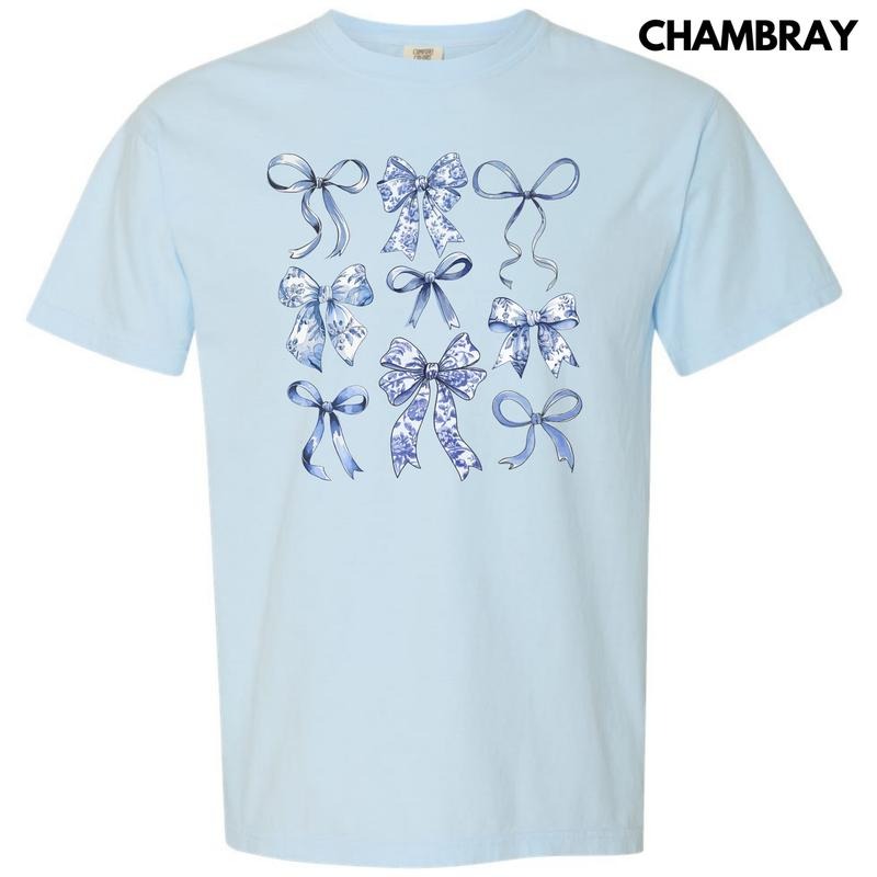 Blue Bow Coquette Collage Comfort Colors T-Shirt 'NLB' Hoodie, Sweatshirt | ZylaModa.com