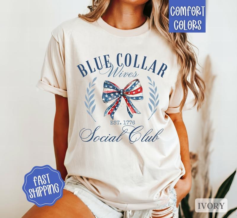 Blue Collar Wife Shirt Comfort Colors, Blue Collar Wives Social Club Tshirtstyle{n002}2 Hoodie, Sweatshirt | ZylaModa.com