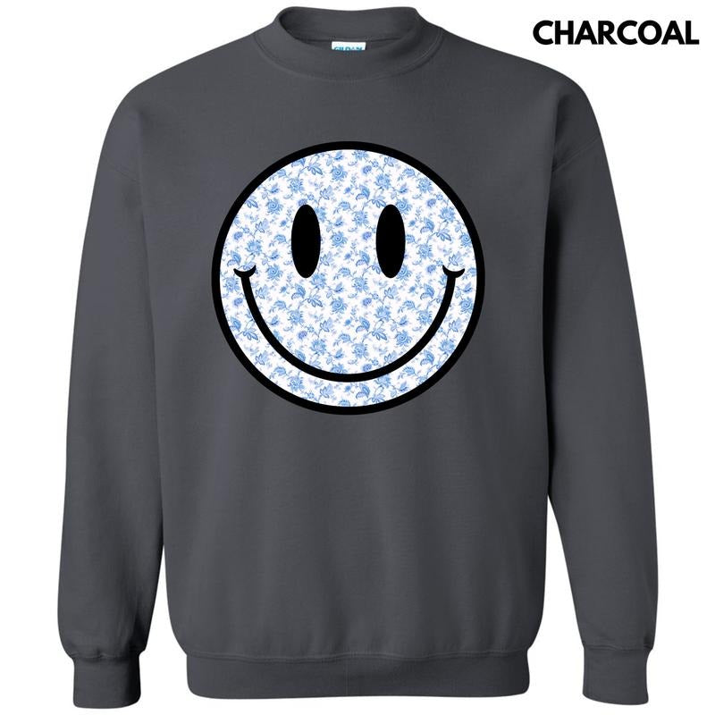 Blue Floral Happy Face Sweatshirt 'NLB' T-Shirts, Hoodie | ZylaModa.com