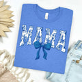 Blue Floral Mama with Bow Graphic Tee Hoodie, Sweatshirt | ZylaModa.com