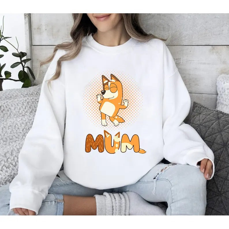 Bluey Mother Sweatshirt, Blue Dog Sweatshirt, Dog Mom Birthday Party Shirt, Gift For Mama, Mother's Day Sweatshirt, Bluey...