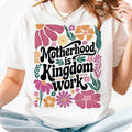 Boho Floral Christian Mom T-Shirt, Mom T-Shirt, Motherhood is Kingdom Work T-Shirt, Mothers Day T-Shirt, Bible Verse,...
