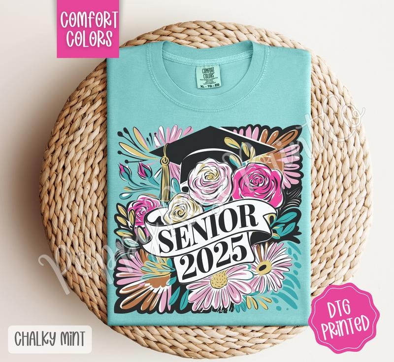 Boho Senior Comfort Colors Shirt, Cute Floral Tshirt, Graduation Tee, Gift for Her Hoodie, Sweatshirt | ZylaModa.com