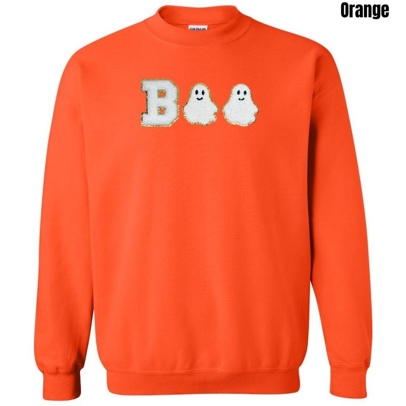 Boo Mini Ghost Chenille Patch Sweatshirt T-Shirts, Hoodie | ZylaModa.com