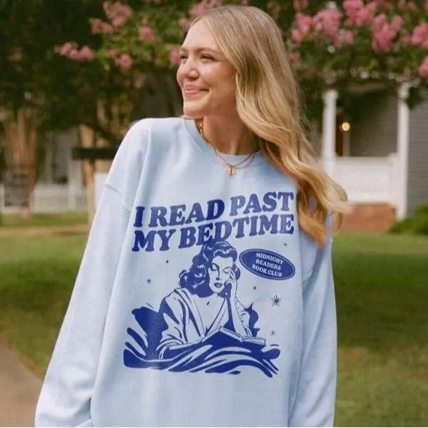 Book Club Sweatshirt | Late Night Reader Sweatshirt For Her Book Lover Shirt One More Chapter Retro Reader Book Addict...
