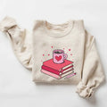Book Lover Valentines Sweatshirt for Women, Valentine Coffee Sweatshirt, Unisex Cotton Fabric T-Shirts, Hoodie | ZylaModa.com