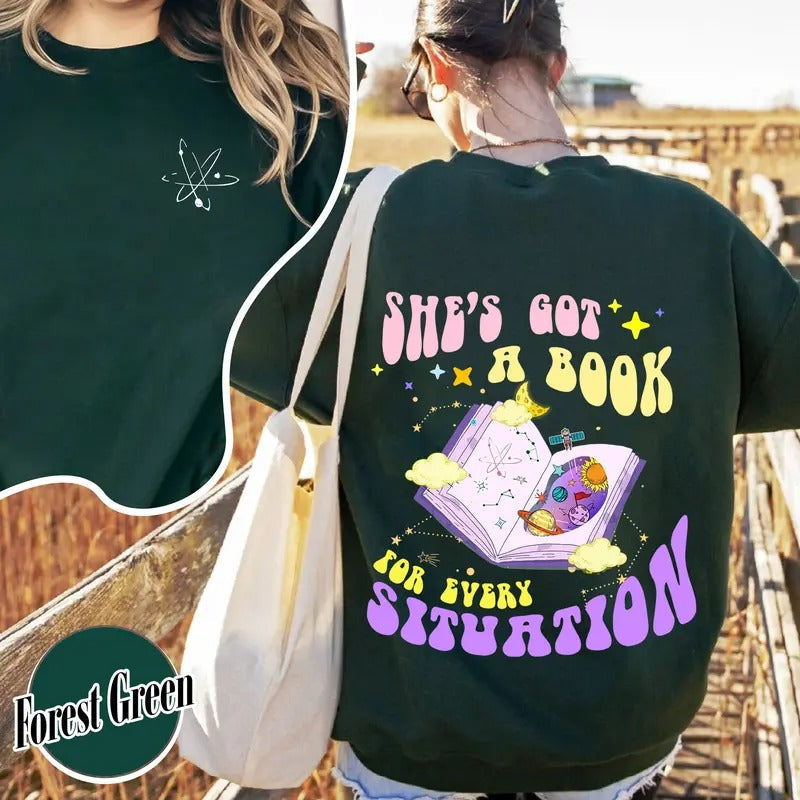 Book for Every Situation Sweatshirt, Book Reader Book Club, Book Girl, Love on Tour Outfit T-Shirts, Hoodie | ZylaModa.com