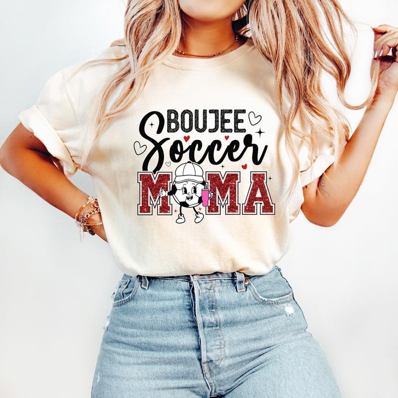 Boujee Soccer Mama T-Shirt, Soccer T-Shirt, Sports T-Shirt, Trendy Retro Mom T-Shirt, Hoodie, Sweatshirt | ZylaModa.com
