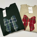 Bow Applique Embroidered Christmas Sweater | Festive Holiday Sweater | Cozy Christmas Bow Sweatshirt | Perfect for...