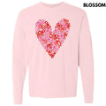 Bow Filled Heart Long Sleeve Comfort Colors T-Shirt 'NLB Hoodie, Sweatshirt | ZylaModa.com