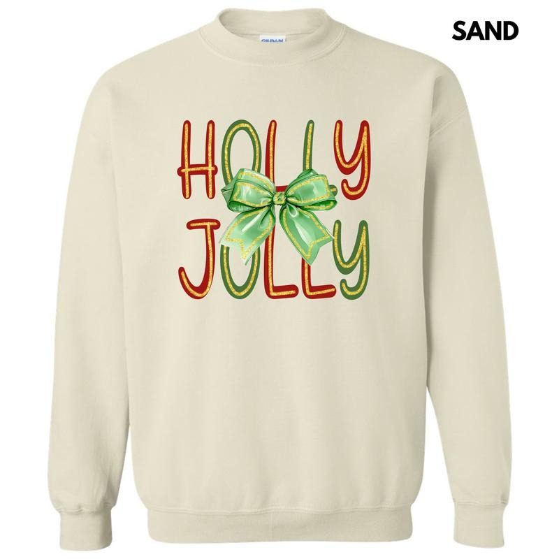 Bow Holly Jolly Sweatshirt T-Shirts, Hoodie | ZylaModa.com