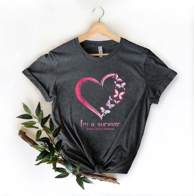 Breast Cancer Shirt, I'm A Survivor Shirt, Cancer Support Shirt, Motivational T Shirt, Cancer Awareness T Shirt, Pink...