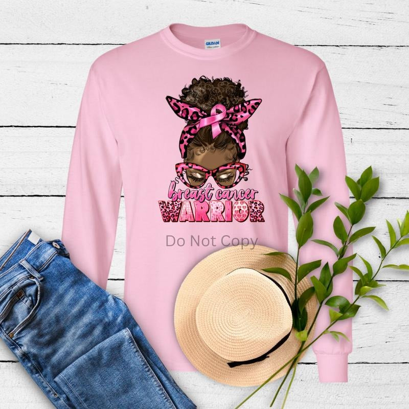 Breast Cancer Warrior DTF Transfer ONLY -This is NOT a T Shirt Hoodie, Sweatshirt | ZylaModa.com