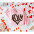 Brown Checkered Love Sweatshirt | Light Pink Sweatshirt T-Shirts, Hoodie | ZylaModa.com