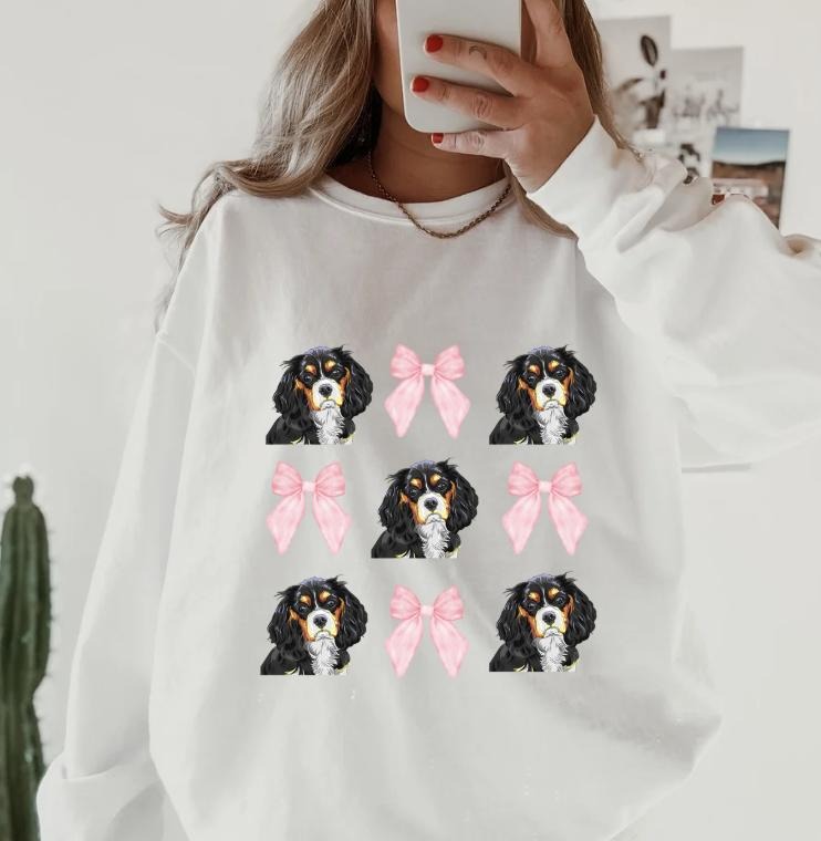 Black/Brown King Charles Crewneck ~ Sweatshirt Unisex Apparel Relaxed Fit Printed in the USA Clothing Womenswear Casual...