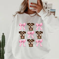 Brown Schnauzer with bows Sweatshirt ~ Sweatshirt Unisex Apparel Relaxed Fit Printed in the USA Clothing Womenswear...