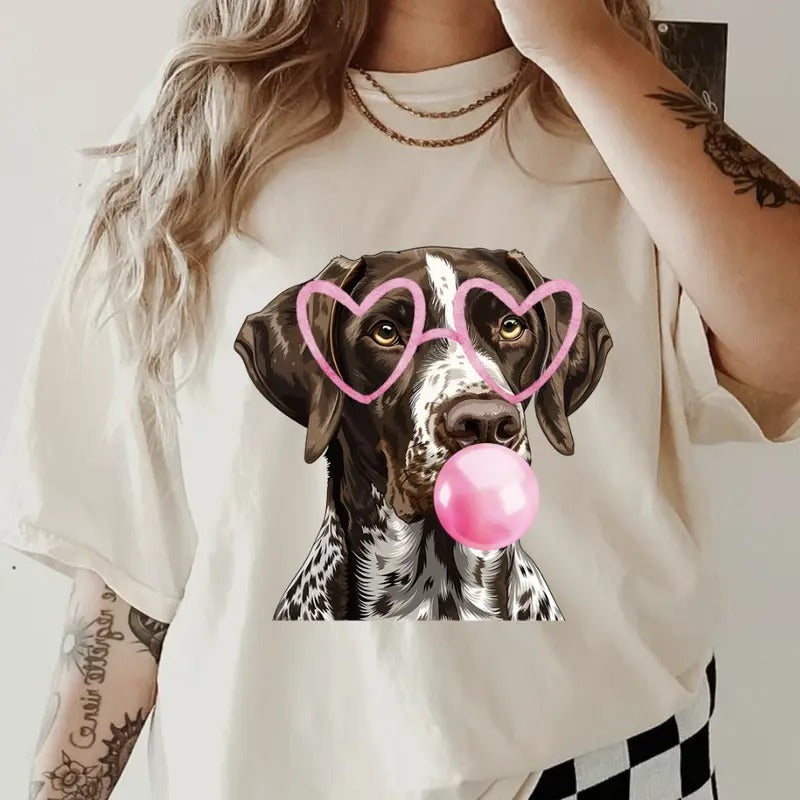 Bubblegum German Short Haired Pointer Shirt ~ Unisex Apparel Relaxed Fit Printed In The USA Clothing Womenswear Casual...