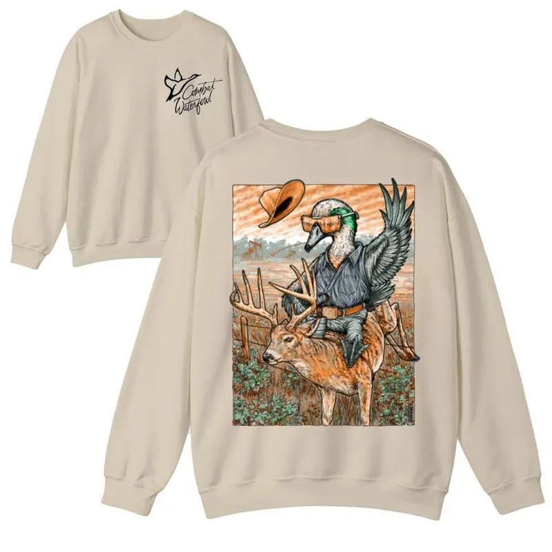 Buckin' Cotton 2-sided sweatshirt, Duck shirt, Duck hunting farm sweatshirt Classic Menswear Hoodie Sweaters | ZylaModa.com