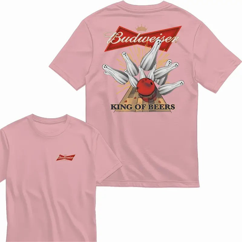 Budweiser Bowling Ghost Strike Beer Unisex T-shirt  Menswear Top Cotton 2 Side Tee Sweatshirt Hoodie | ZylaModa.com