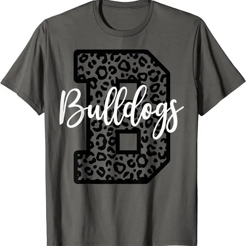 Bulldogs School Spirit Mascot Leopard Cheer Fan Game Day T-Shirt Hoodie, Sweatshirt | ZylaModa.com