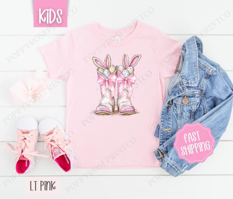 Bunny Boots Kids Shirt - Easter Children's Tshirt - Cute Youth Tee Gildan Hoodie, Sweatshirt | ZylaModa.com