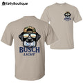Busch Light Black Retriever Hunting Dog Biting a Busch Beer Can 2 Sided Graphic Printed Unisex Classic Cotton T-Shirt...